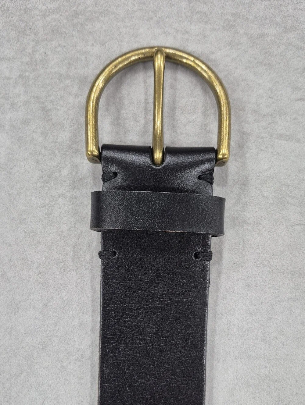 American Eagle Outfitters belt women's small black leather brass buckle